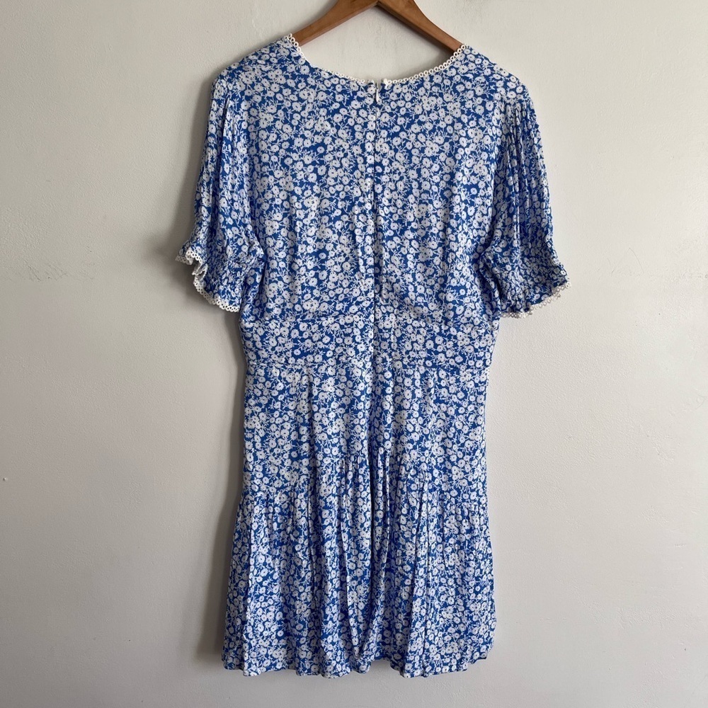 Lost + Wander Villa by the Sea Floral Picot Trim Peasant Minidress - Picture 4 of 9